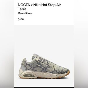Nike x NOCTA Hot Step Air Terra sz 8.5. Distant Regards drop
